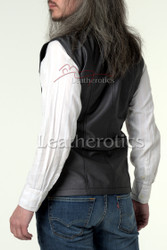 Men's Military Waistcoat Grey cotton - back