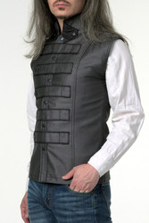 Steampunk Military Waistcoat Grey Cotton