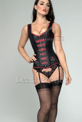 Victorian Style Black and Red Corset - front view
