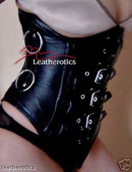Leather Black Gothic Corset - Side View