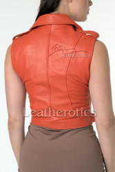 Gold leather waistcoat -back