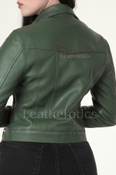 Stylish and Unique genuine leather top. Leatherotics waist length jacket top black full-grain leather front zip”
