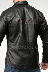 Men's Leather Shirt back view