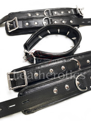 Lockable bdsm Cuffs Wrist Ankle And Collar set 7