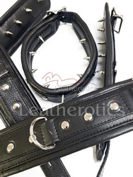 Locking Bondage Cuffs Wrist Ankle And Collar set 4