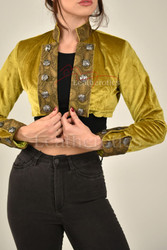 gold crop hem jacket