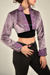 pink cropped hem jacket