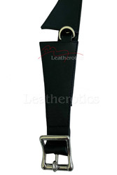 Leather BDSM Collar - black opened