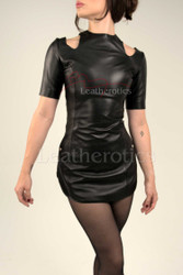 Black leather tedy dress 1
