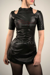 Black leather minidress 2