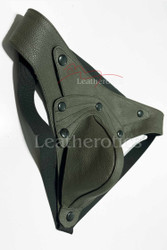 Mens Leather Jockstrap 026 Bluish Green