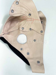 Beige Goat Leather Mens Jockstrap - Removable pouch