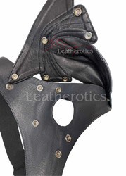 Men's Grey Leather Jockstrap - Side
