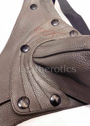 Men's Brown Leather Jockstrap - Details