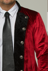 Vintage Men’s Long Gothic Coat
Elegant Red Velvet Tailcoat for Cosplay
Formal Gothic Velvet Jacket for Men