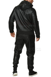 Hooded Sweatshirt with matching pants from the behind