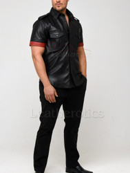 Premium Leather Police Style Shirt