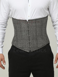 Corset for guys Grey wool Underbust - front
