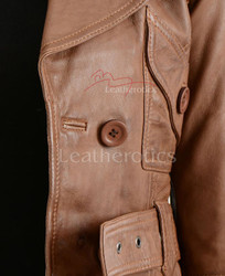 Crop Leather Jacket - close up