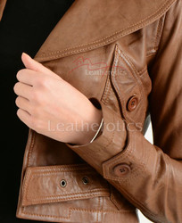 80s style jacket cuff close up