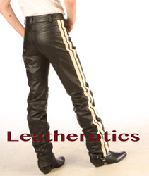 Real Leather trousers  for men side view