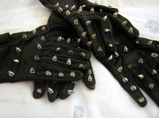 Leather STEEL SPIKE  hand GLOVES