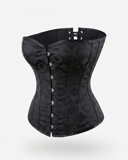 Tight lacing Black satin corset
