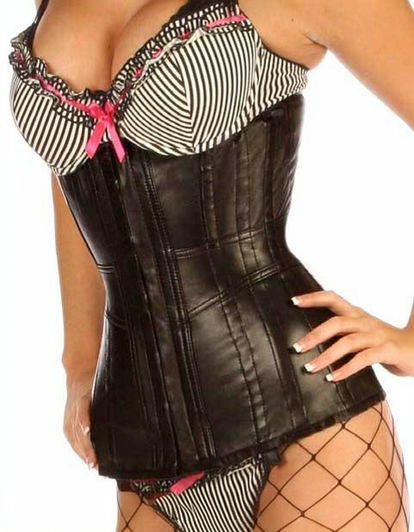Underbust Black Leather Corset