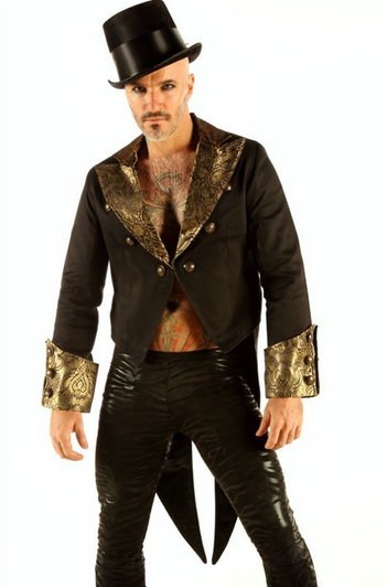 Golden Tailcoat with Decorative metal buttons