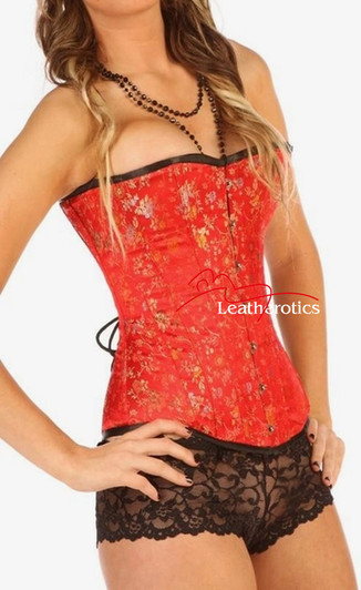 Overbust Brocade Red Corset