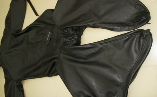 Leather Bodybag Bondage B-Suit with Mask Restraint Gimp suit pic 7