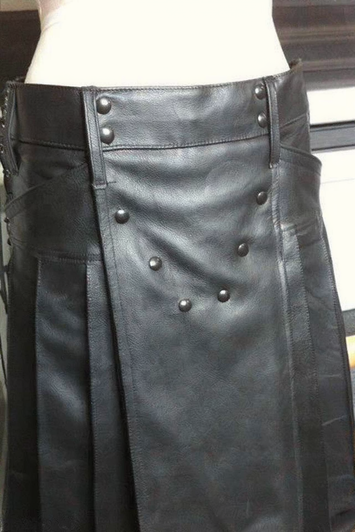 Men's Full-Grain Leather Kilt | Wrap Around Design | Leatherotics