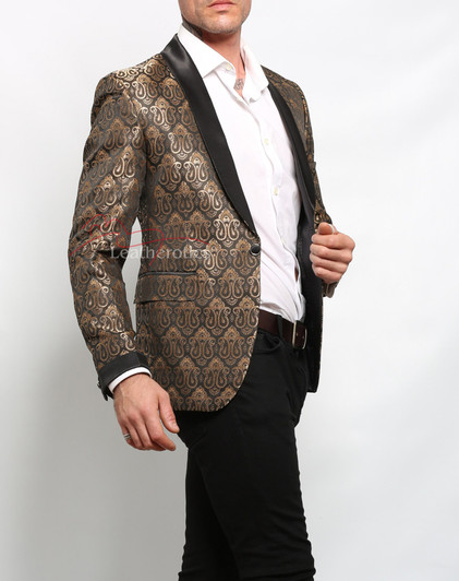 mens Vintage style Gold Blazer
