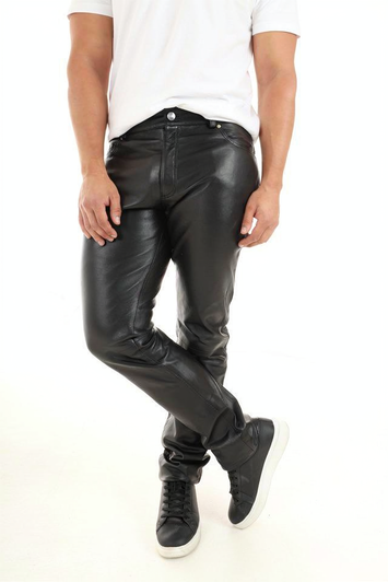 Mens genuine leather Jeans Trousers 1