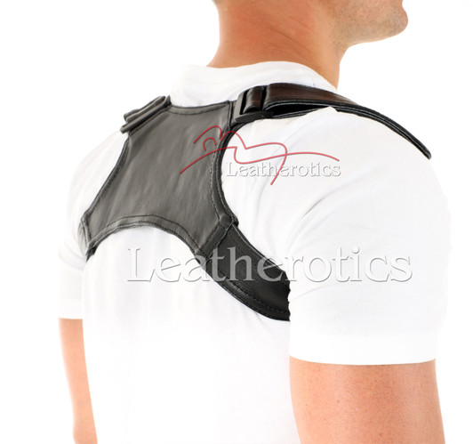Mens Leather Posture Support - back