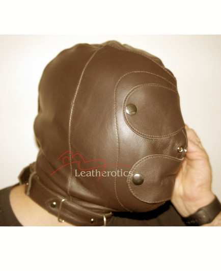 Slave leather head Harness Hood