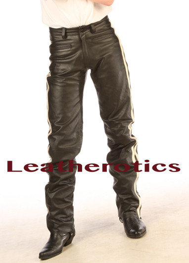 Bespoke Leather trousers  for Men front view