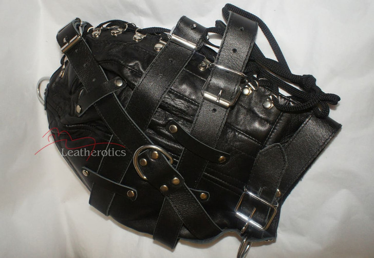 Goat Leather Tight mask  in black color pic  1