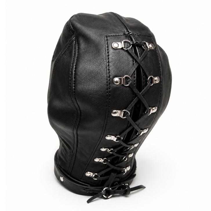 Soft Leather slave mask with open mouth