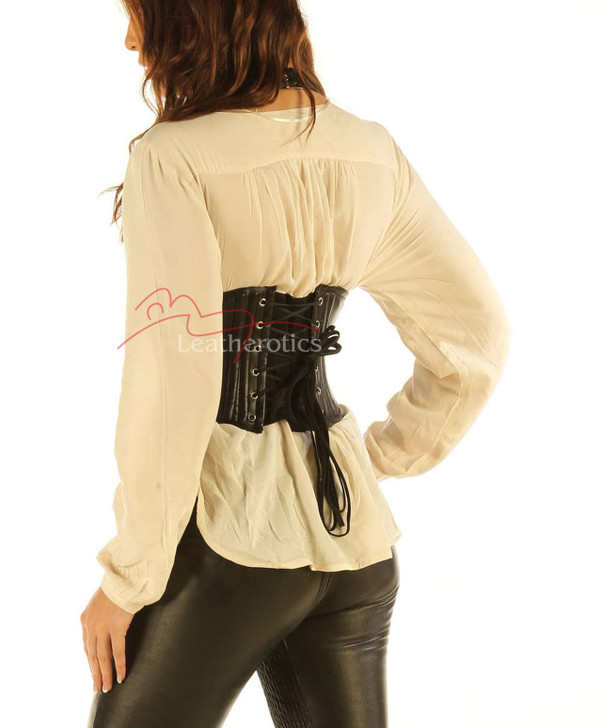 Leather corset top - back