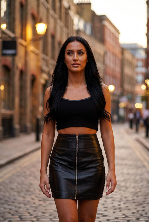 Unique Design Leather Skirt 505 - Lifestyle 1
