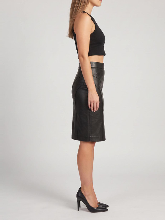 Leather Pencil Skirt Secretary - Right