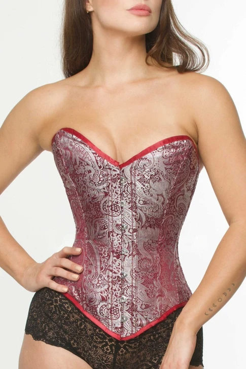 Maroon Corset for Bigger Bust Size BBW C5