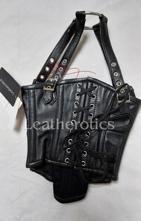 Leather BDSM Neck Corset - Right View