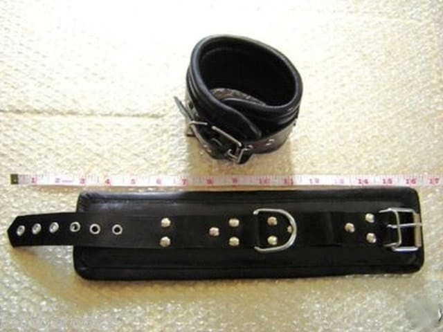 Real Leather Heavy Duty Ankle Cuffs Sheepskin Lining Supple