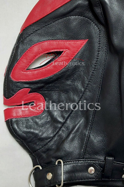 Bondage leather wig mask 2