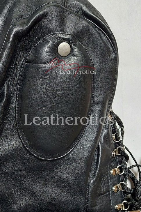 Leatherotic sensory deprivation hood details