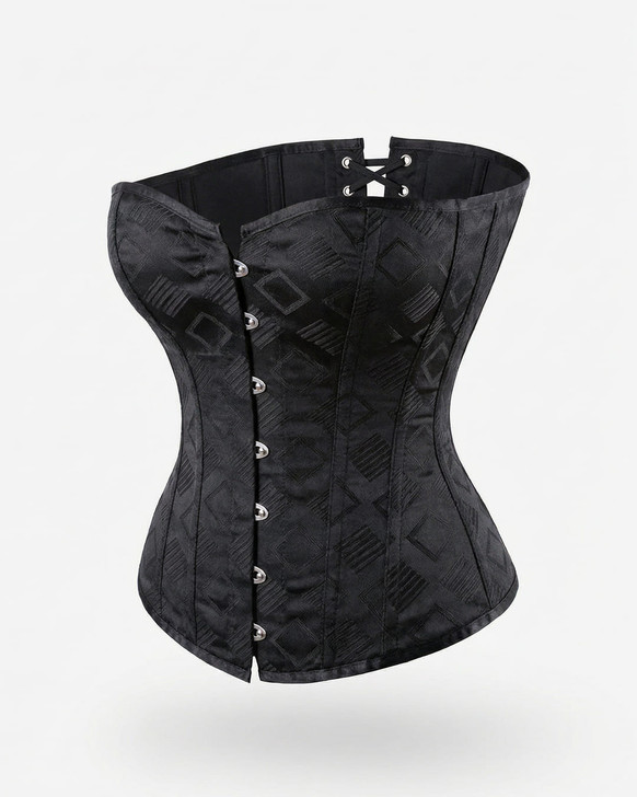 Tight lacing Black satin corset