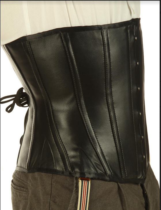Men's Leather Corset boning details