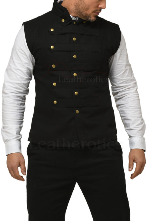 Military Waistcoat Black - front